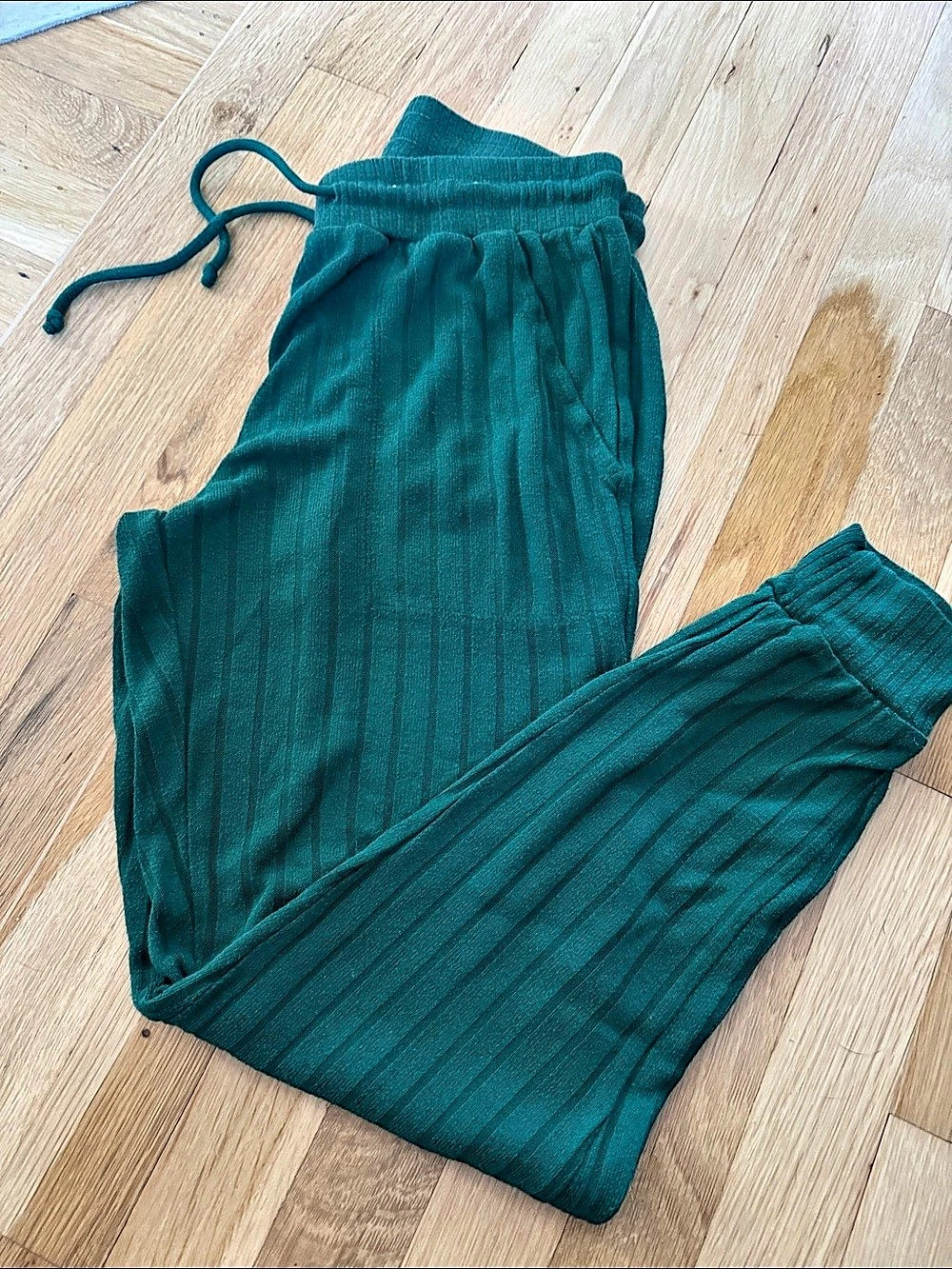Stars Above Plush Cozy Rib Jogger Pants Green Size XS